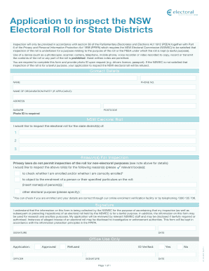 NSW Electoral Roll Inspection Application