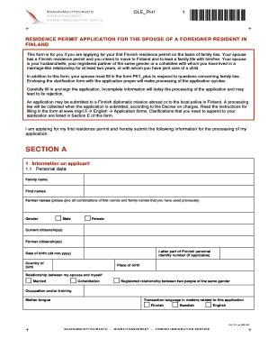 Residence Permit Application for Spouse of Foreigner in Finland
