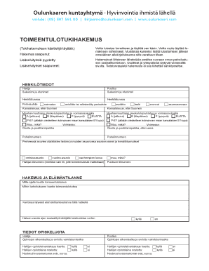 Finland Welfare Benefit Application Form