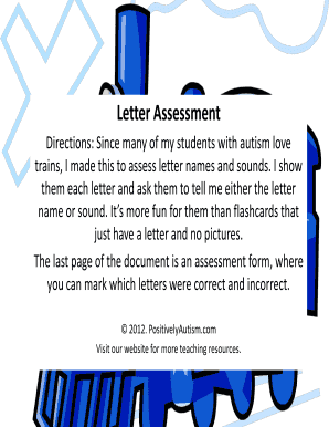 Letter Assessment for Autism