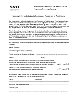 Prämienverbilligung für die obligatorische Krankenpflegeversicherung