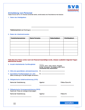 Anmeldung von Personal
