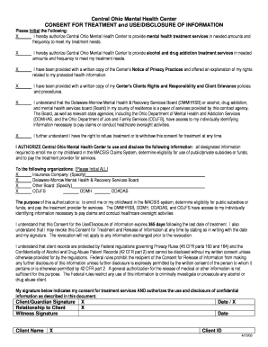 Consent for Treatment and Information Disclosure