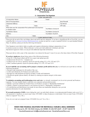 Corporation Tax Organizer