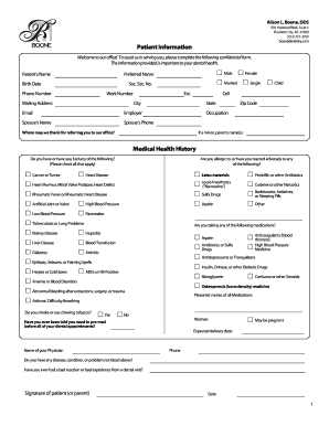 Dental Patient Information Form