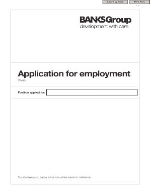 UK Employment Application Form