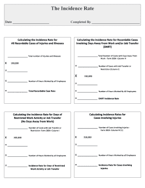 OSHA Injury and Illness Incidence Rate Form