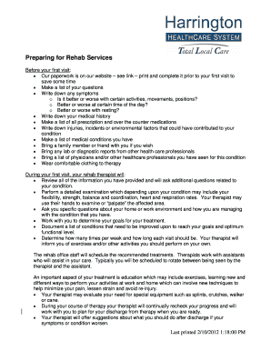 Rehabilitation Services Personal Intake Form