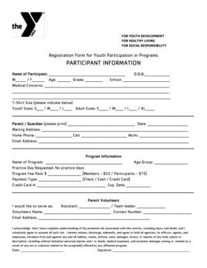 Youth Program Registration Form