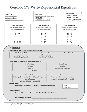 Exponential Equations Worksheet