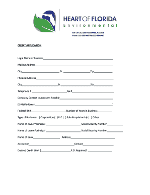 Credit Application Form