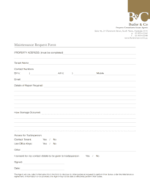 Maintenance Request Form