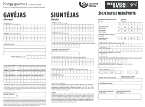 Western Union Money Transfer Form