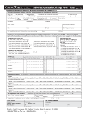 ConnectiCare Health Insurance Application Form