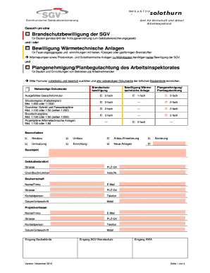 Gesuch um Brandschutzbewilligung und Plangenehmigung