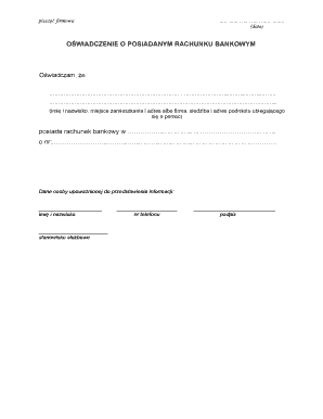 Bank Account Affidavit
