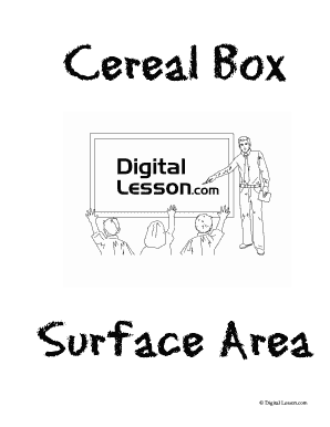 Cereal Box Surface Area Worksheet