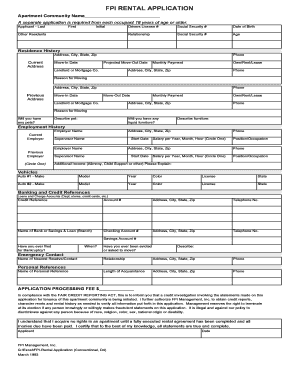 FPI Rental Application
