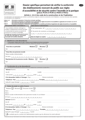 Dossier spécifique permettant de vérifier la conformité des établissements recevant du public aux règles d’accessibilité et de sécurité contre l’incendie et la panique
