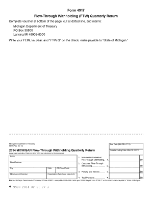 Michigan Flow-Through Withholding Quarterly Return
