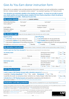 Give As You Earn Donor Instruction Form