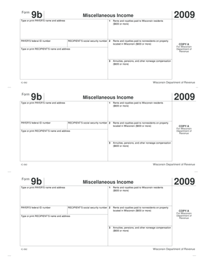 Wisconsin Form 9b Miscellaneous Income 2009