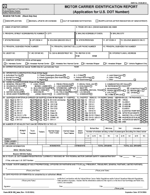 Motor Carrier Identification Report