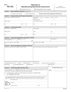 Wisconsin Real Estate Assessment Objection Form