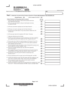 Pennsylvania Schedule D Tax Form