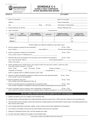 Schedule C-1 Inheritance Tax Return