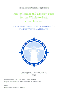 Multiplication and Division Facts Activity Guide