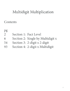 Multidigit Multiplication Worksheet
