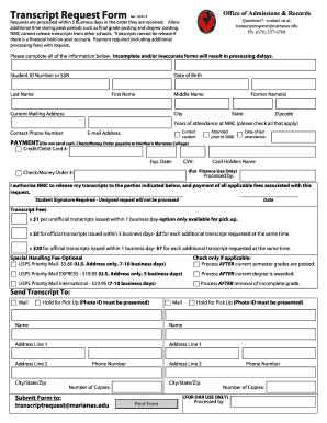 Transcript Request Form