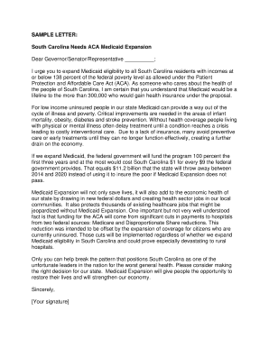 South Carolina Medicaid Expansion Letter