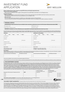 BNY Mellon Investment Fund Application
