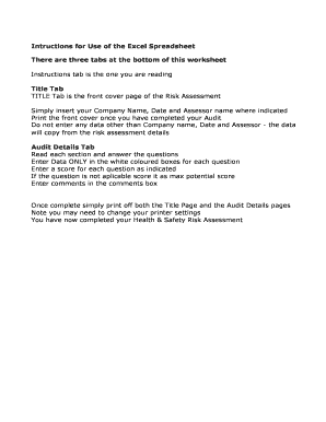 Fork Lift Trucks Risk Assessment Form