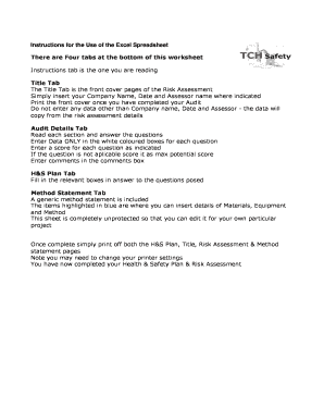Plumbing Risk Assessment Form