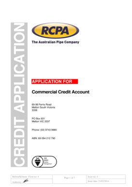 Commercial Credit Account Application