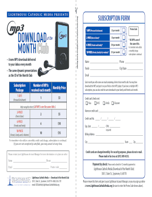 Lighthouse Catholic Media Subscription Form