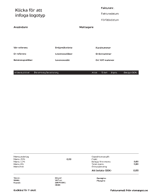 Swedish Invoice Template