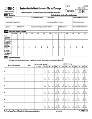 Form 1095-C Employer-Provided Health Insurance Offer and Coverage