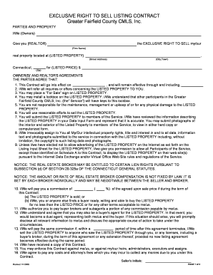 Exclusive Right to Sell Listing Contract