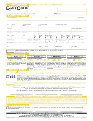 Vehicle Service Contract Application