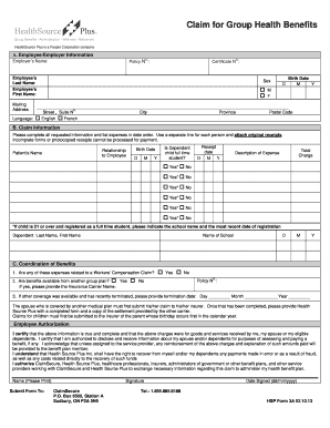 Claim for Group Health Benefits