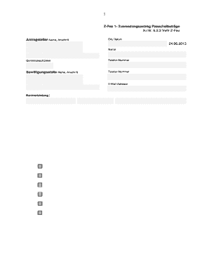 Zuwendungsantrag Pauschalbeträge