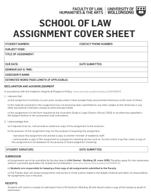Assignment Cover Sheet
