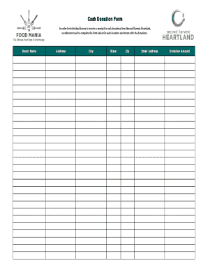 Cash Donation Form