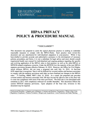 Hipaa privacy policy & procedure manual - Kern Augustine Conroy ...