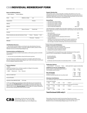 CAA Individual Membership Form