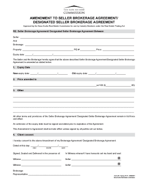 Amendment to Seller Brokerage Agreement